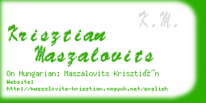 krisztian maszalovits business card